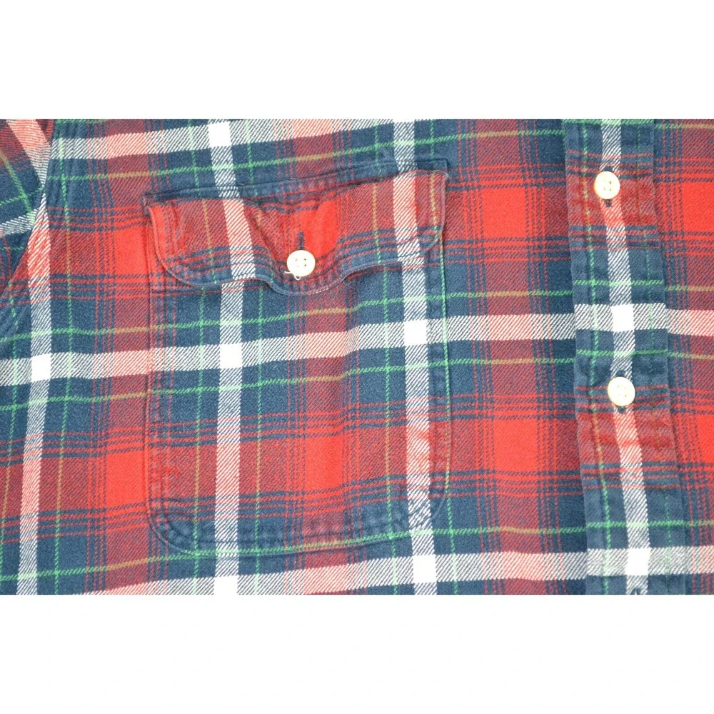 Polo‎ Ralph Lauren Red Plaid LS Button Down Front Flannel Shirt Mens Size XL